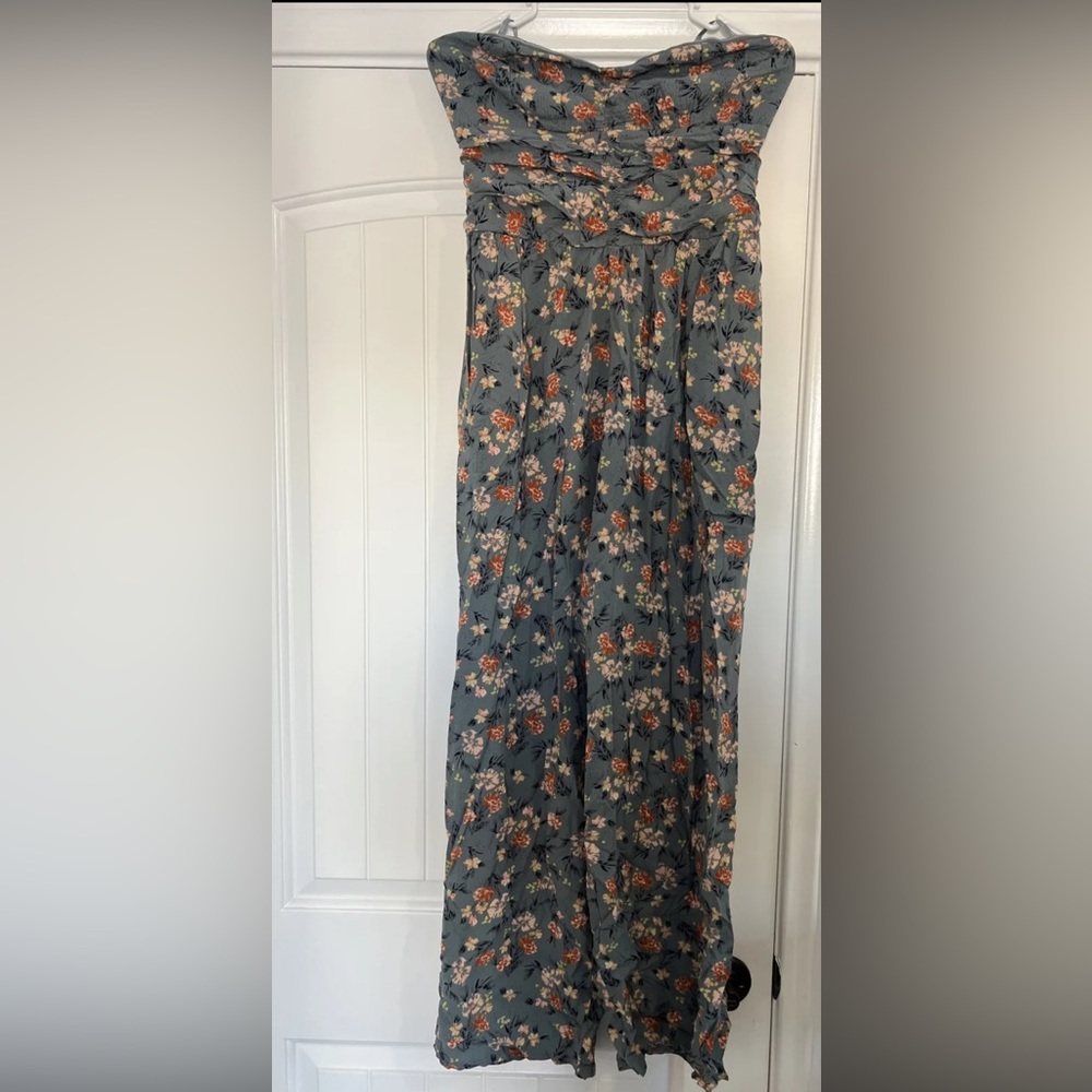 BOG Collective strapless Jumpsuit Romper Womens Large Multi-color Floral